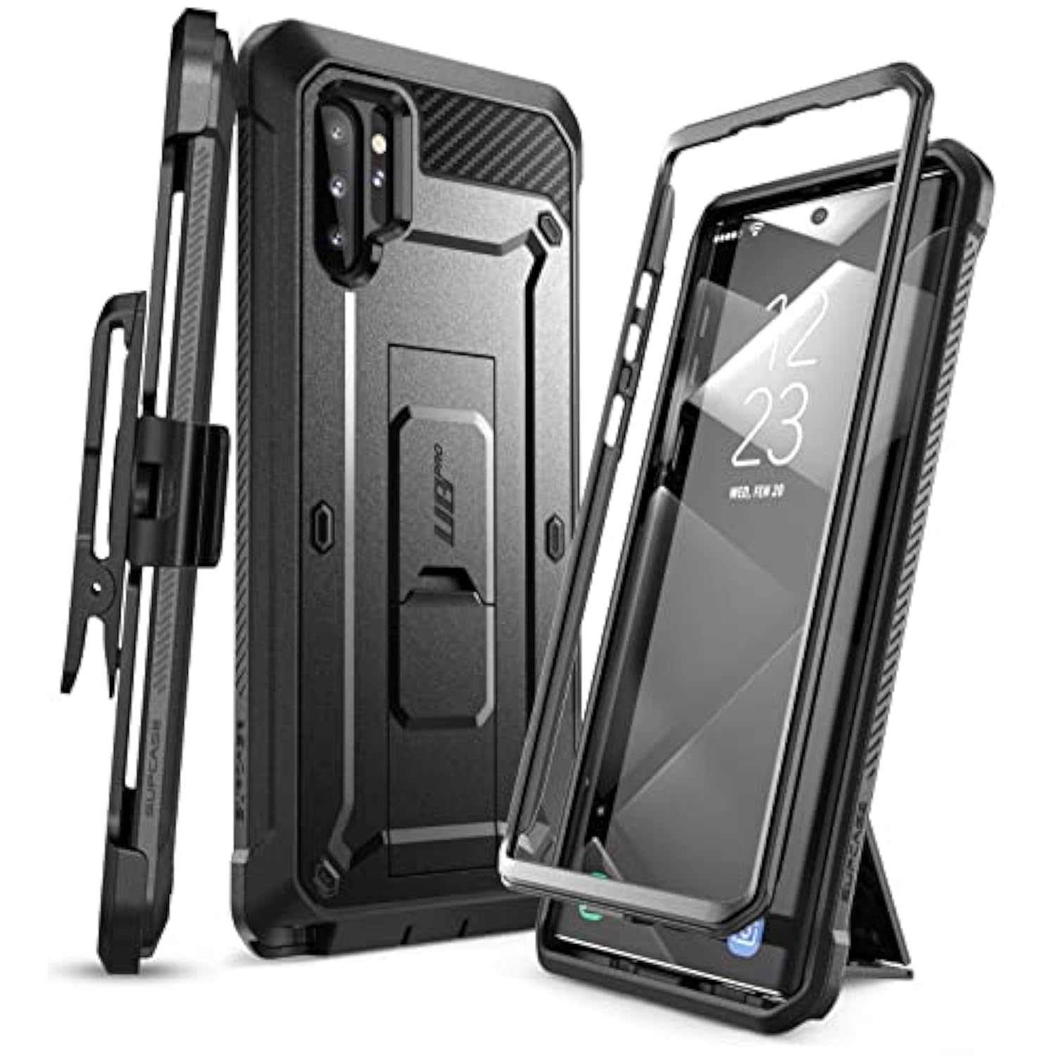 SUPCASE for Samsung Galaxy Note 10 Plus/Note 10 Plus 5G Case (Unicorn Beetle Pro), [Built-in Stand & Belt Clip] Full-Body Rugged Phone Case Without Screen Protector for Galaxy Note 10 Plus, Black