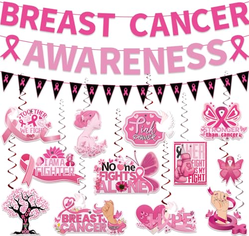 Breast Cancer Awareness Decorations Banner Set