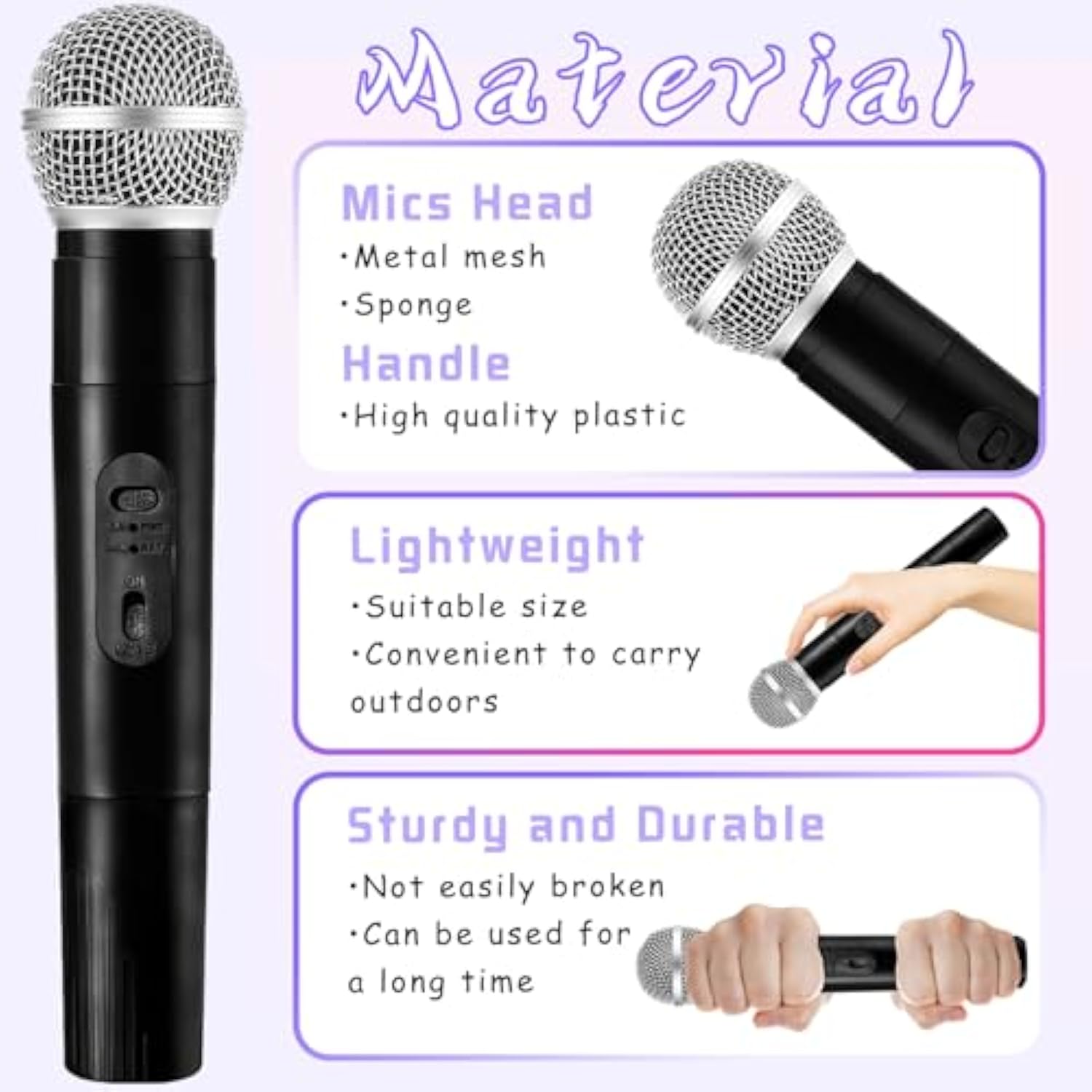 3 Pcs Kids Microphone Toy,Plastic Fake Microphone Pretend Play Toy Black Stage Mics Toys For Halloween Christmas Karaoke Costume Party Favors