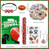294 Pieces Football Party Favors Football Themed Birthday Gift Goodie Bags Party Faovrs 24 Set Mini Foam Stress Balls,Slap Bracelet, Keychain, Charm Bracelets