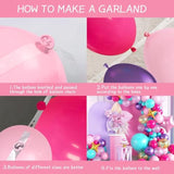 Pink & Purple Balloon Arch Kit – Hot Pink, Teal, Blue Balloons with Confetti and Foils for Girls' Parties