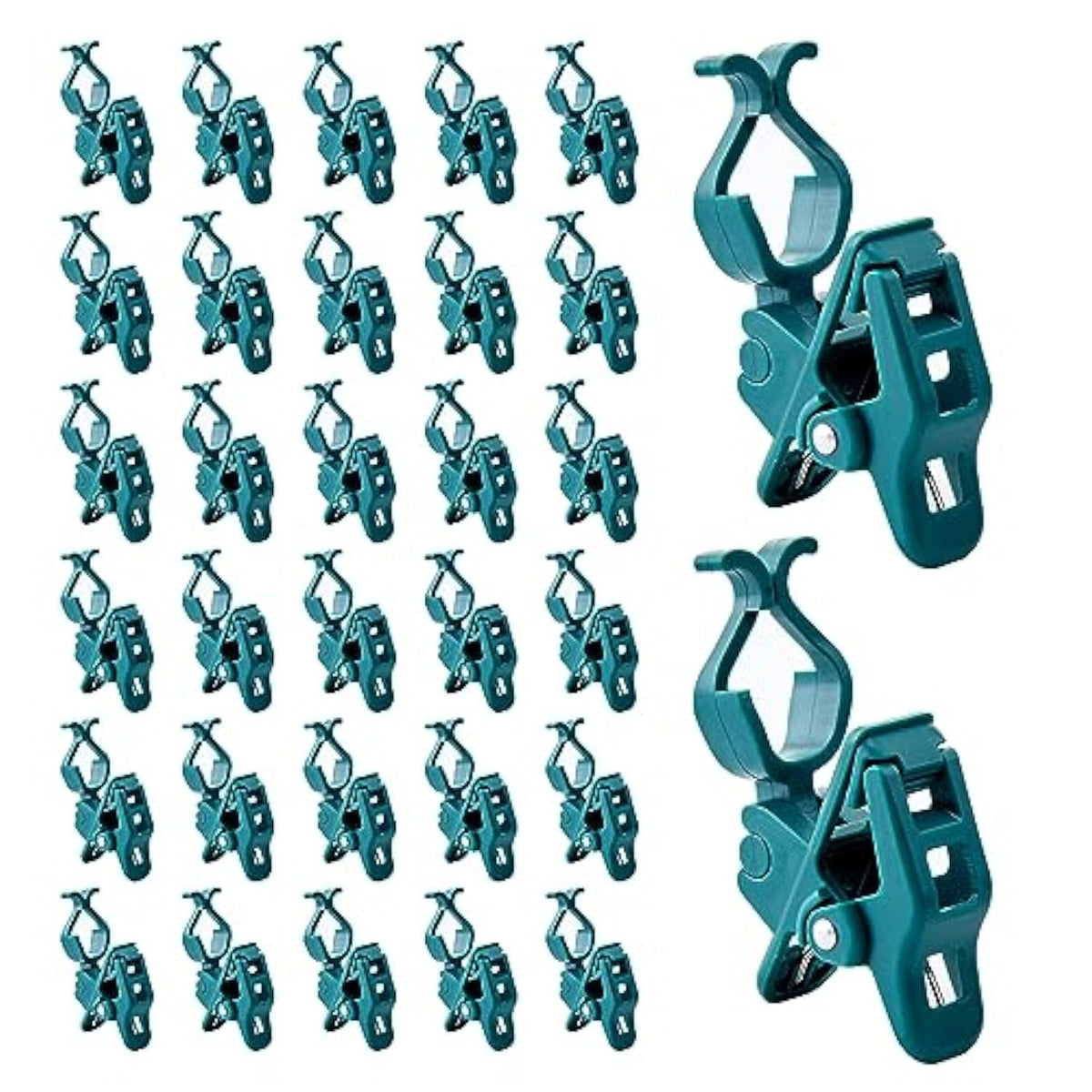 C7 C9 Christmas Lights Universal Spring Clips, 50 Count Quick Spring Clips For Holiday Light Decorations, Shatterproof Shingle And Gutter Clips For E12 E17, Metal Surface Roof Fence Railing Gates