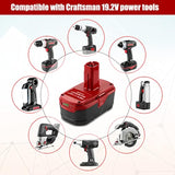 C3 19.2V 6.5Ah High-Capacity Lithium-Ion Battery for Craftsman 19.2V Tools