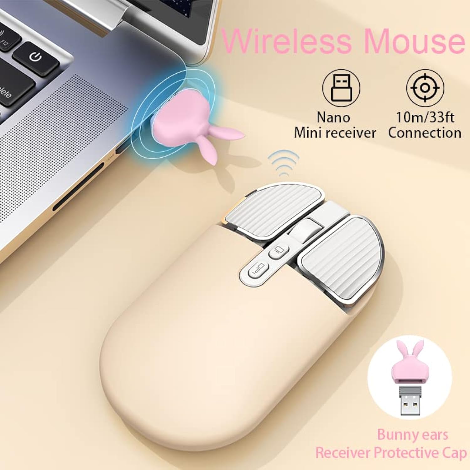 2.4G Wireless Rechargeable Mouse With Usb Receiver,One Click Return To Desk,Mu