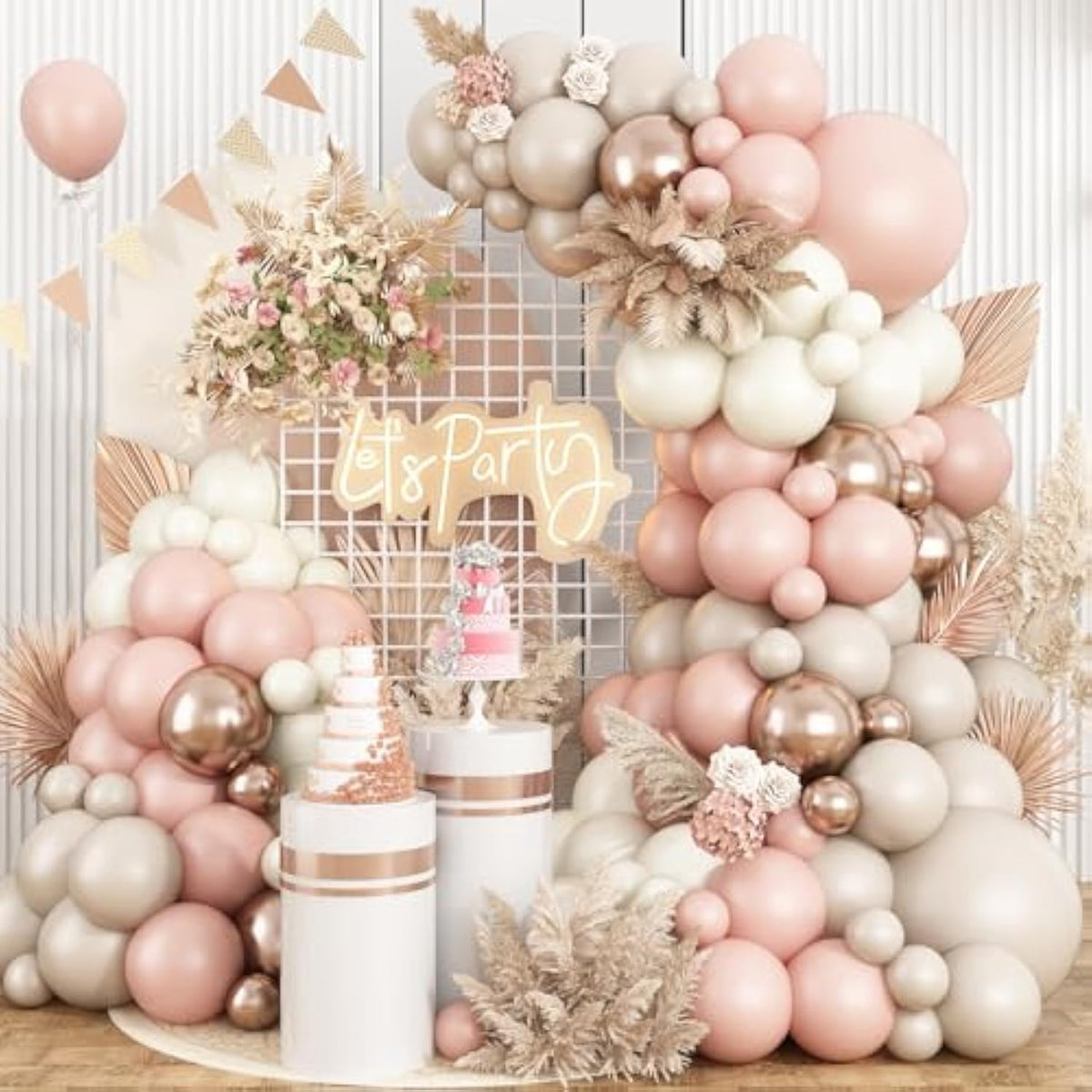 107pcs Ivory White Balloon Arch Kit – Boho Garland for Baby Shower & Weddings