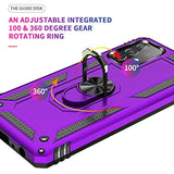 Samsung A52 Case with HD Screen Protector, Military-Grade Ring Holder Kickstand Car Mount, Shockproof Cover for Samsung Galaxy A52, Purple