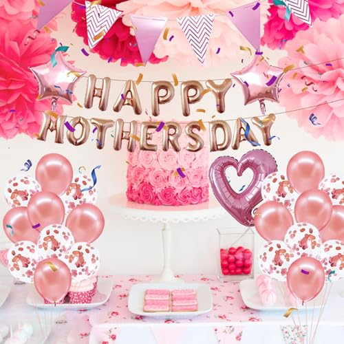 HAPPY MOTHER'S DAY Balloon Set Decoration for Mother's Day Party (PINK)