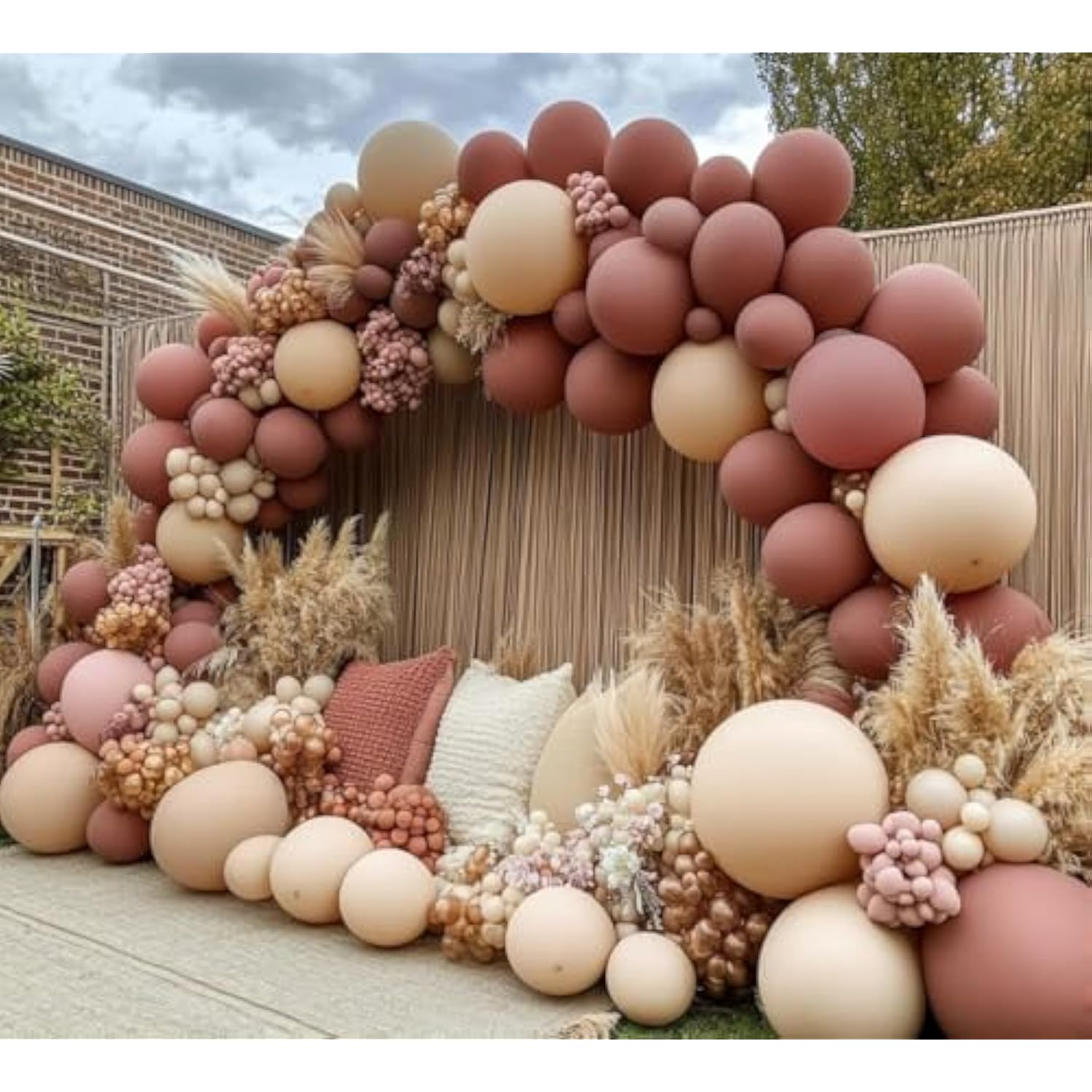 Boho Balloon Arch Kit Pink Nude Cream Dusty Rose Balloons for Baby Shower Birthday Wedding Party