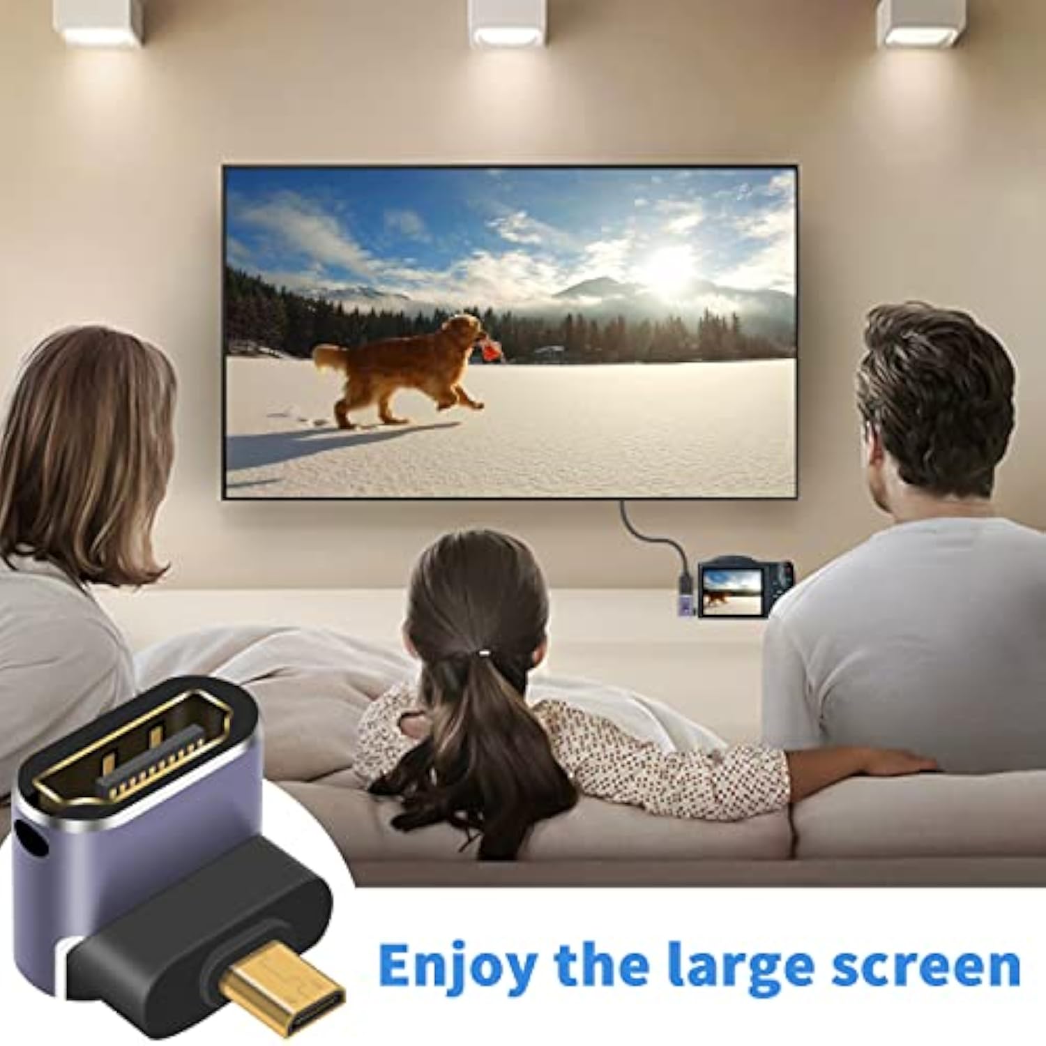 90 Degree Micro Hdmi To Hdmi Adapter 8K, 48Gbps Left Angle Micro Hdmi Male To