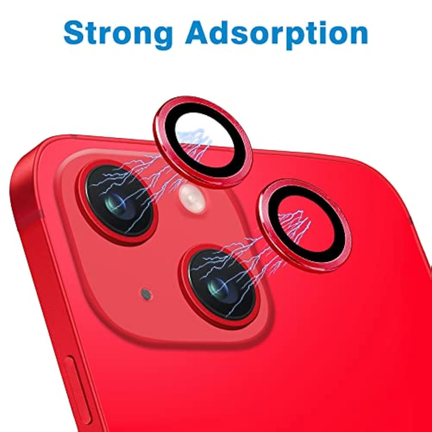 For Iphone 14 And Iphone 14 Plus Camera Lens Protector, Anti-Scratch Lens Cover 9H Tempered Glass Camera Screen Protector Shockproof Camera Ring For 14 And 14 Plus With 2 Lens - 2 Pcs Red