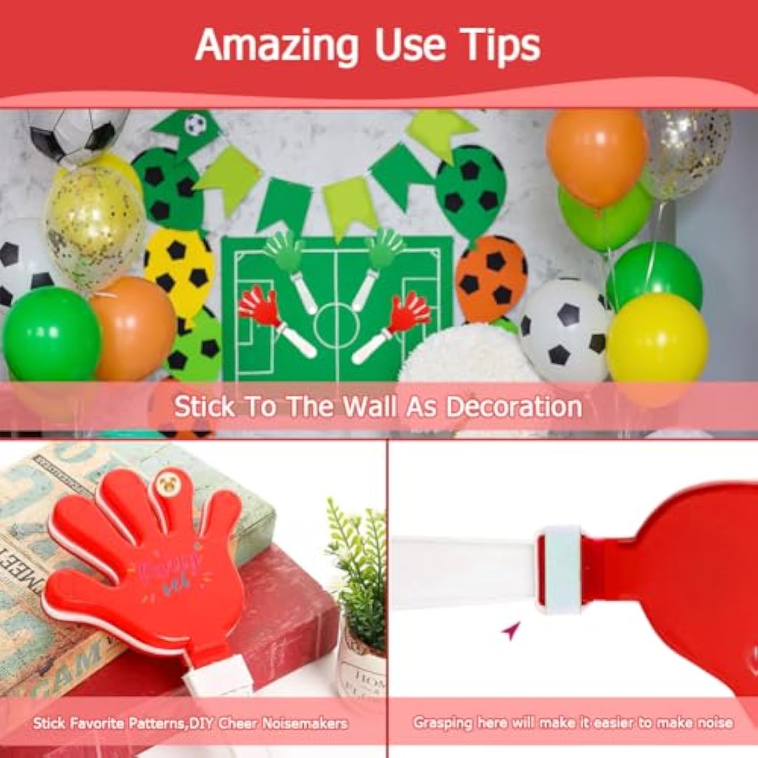 8-Piece Halloween Hand Clappers Noisemakers for Parties and Sports Events