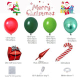 183Pcs Christmas Balloon Garland Arch Kit With Christmas Red Lime Dark Green Metallic Green Balloons Candy Cane Gift Box Explosion Star Foil Balloons For Xmas Party Decorations