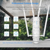 Ac1200 Outdoor Wifi Extender, Weatherproof Dual Band Outdoor Access Point With Poe, High Power Long Range Wifi Extender Signal Booster, 4X7Dbi Antennas, Ap/Router/Repeater Mode