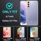 For Samsung Galaxy S21 Plus Case, Military Grade 3 In 1 Heavy Duty Shockproof/Drop Proof/Dust Proof Case With 2Pcs Tempered Glass Screen Protector & Camera Lens Protector (Black/Grey)