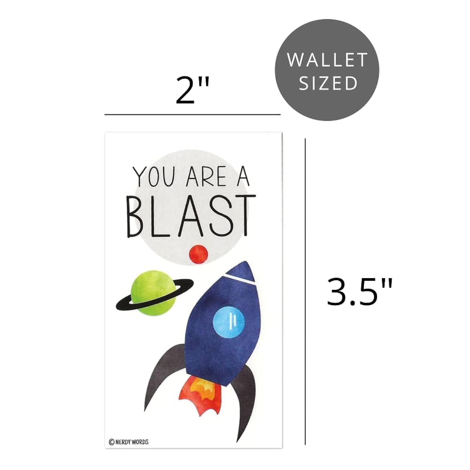 Mini Outer Space Stars, Ship And Planets Funny Valentines (Wallet-Sized Valentines With Tiny Envelopes) Rocket Ship Cards For Valentine'S Day (Set Of 24)