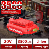 2Pack 20V 3.5Ah Replacement V20 Craftsman 20V Lithium Battery And Charger Kit For Cmcb202 Cmcb204 Cmcb206 Cmcb201 Cmcb100 Cmcb124 With Craftsman 20Volt Battery Charger