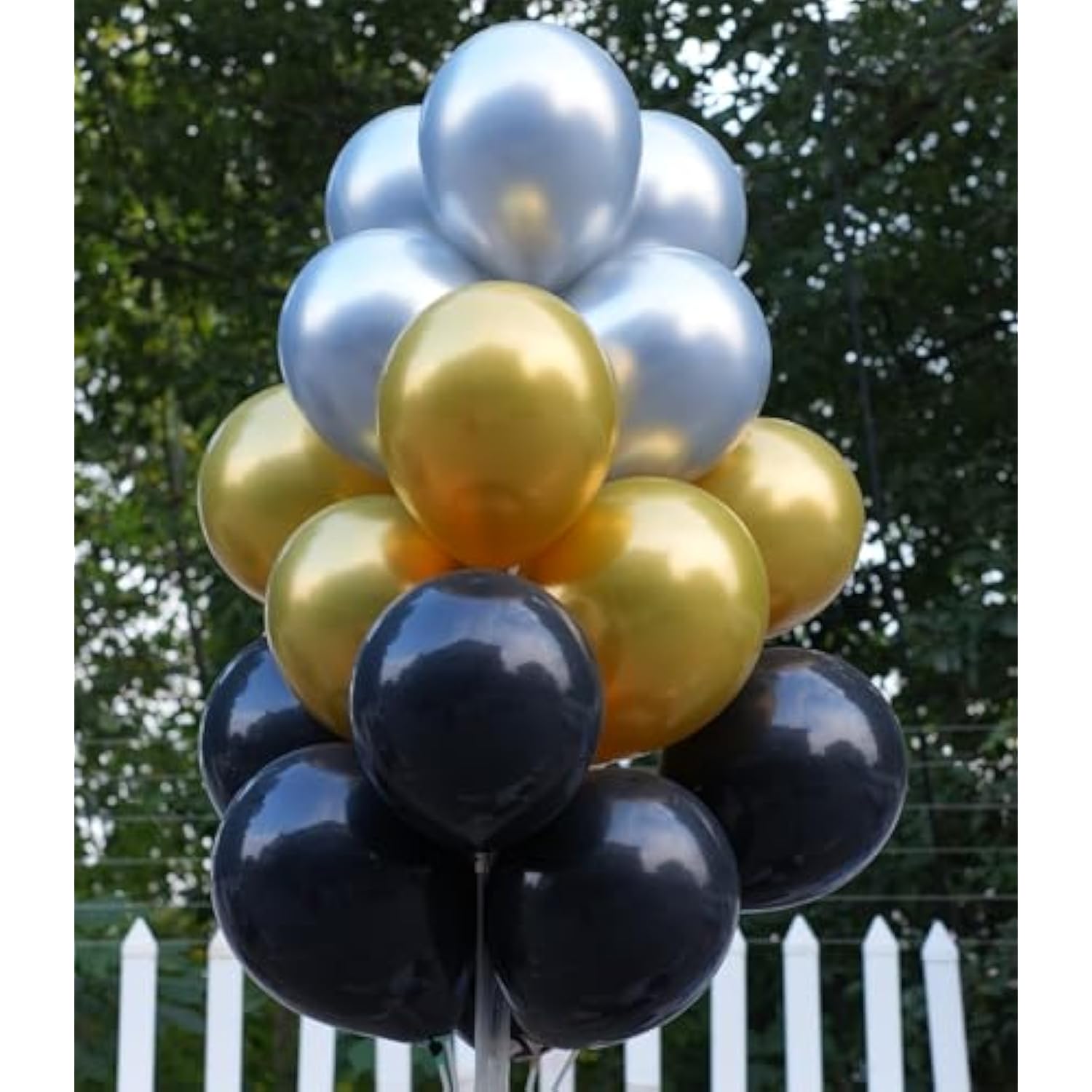 60pcs New Year Balloons 12inch Black Gold Silver Party Decor