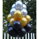 60pcs New Year Balloons 12inch Black Gold Silver Party Decor
