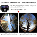 180° Fisheye Clip-On Lens for iPhone Samsung and Android Smartphones
