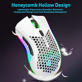Wireless Gaming Mouse Lightweight Honeycomb Design, Rechargeable Rgb Backlight Computer Mouse With Usb Receiver,Adjustable Dpi,2.4Ghz Wireless Mouse For Pc/Mac/Laptop