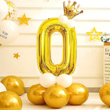 40 Inch Gold Number Balloons, Helium Mylar Foil Number Balloons For Birthday, Number 0 Balloon For Birthday Decorations For Kids, Anniversary Party Decorations Supplies