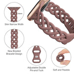 Slim Silicone Bands Compatible With Apple Watch Band 40Mm 38Mm 41Mm 44Mm 45Mm 46Mm 42Mm Women Floral Breathable Braided Lace Thin Sport Strap Replacement Wristbands For Iwatch Se Series 10 9 8 7 6 5 4 3 Ultra 2