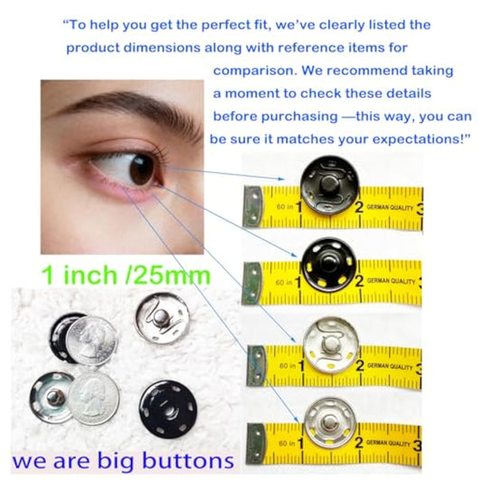 Sew On Snap Large Buttons 12 Sets Big Metal Snap Fastener Buttons Pres