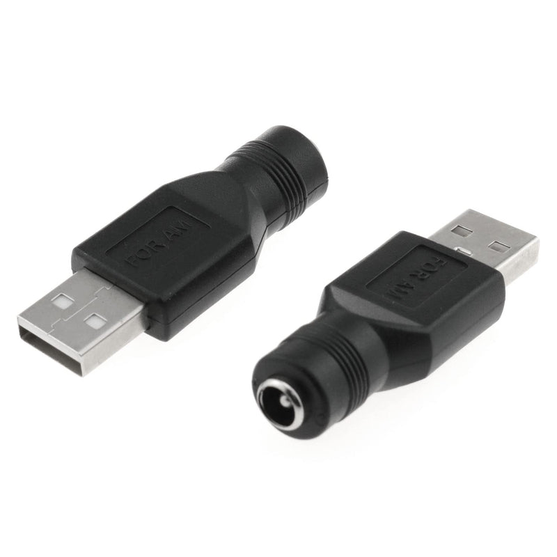 Usb To Dc Adapter 2Pcs Usb 2.0 A Male To Dc 5.5X2.1Mm Dc Female 5V Connector C