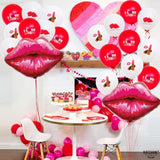 Big 30 Inch, Red Lips Balloons - Pack Of 36 | Huge 49 Inch Red Lipstic