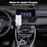 Car Apple Carplay Cable, Usb A To Lightning Cable, Apple Mfi Certified Charger Cord Compatible With Iphone 14Pro Max/14/13/12/11/Xs/Xr/X/8/7, Ipad 4/5/6/7/8, Air 2/3, Car Charging Cable (3Ft)