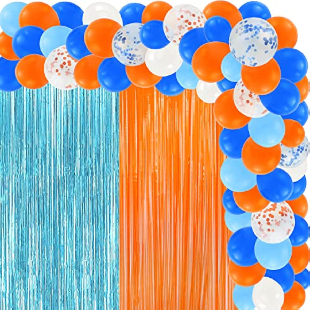 120 Pcs Blue And Orange Party Balloons Garland Kit For Party Decoratio