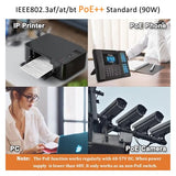 Industrial 8 Port Gigabit 90W Poe++ Switch With 20Gbps Bandwidth, 10/100/1000Mbps, 2 Sfp Port, 802.3Af/At/Bt Ethernet Switch, Ip40 Al Case, Desktop Or Din Rail