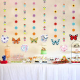Spring Decorations - 8 Pack Spring Flower Butterfly Hanging Party Decor Spring Summer Floral Butterfly Garland Banner For Home Classroom Wedding Birthday Party Supplies