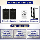 Acoustic Audio 251B Indoor Outdoor 3 Way Speakers 400 Watt Black Pair