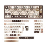 Coffee Theme Siamese Cat Keycaps, 133 Keys Cute Mao Profile Keycap Dye-Sublimation, Custom Cat Shaped Pbt Keycaps For Cherry Gateron Mx Swithes Mechanical Gaming Keyboards