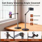 Overhead Tripod for iPhone, Heavy Duty Aluminum Overhead Phone Mount, Angle & Height Adjustable, Telescopic Arm, Overhead Phone Stand for Recording,