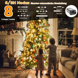 Christmas Tree Lights, 400 Led 8.2Ftx16 Line String Lights Plug In, Cascading Twinkle Lights For Xmas Tree With Timer Memory Function 8 Modes For Indoor Outdoor Wedding Party Decoration (Warm White)