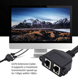 cablecc Dual Ports UTP Cat6 Male to Female LAN Ethernet Network Extension Cabl