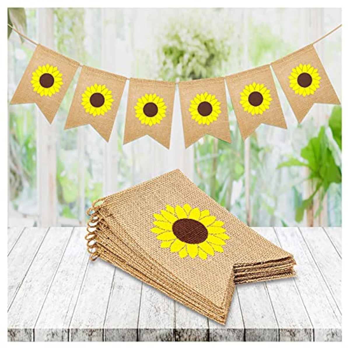 Sunflower Burlap Banner Summer Sunflower Banner For Baby Shower Birthday Party Wedding Shower Decorations Baby Photo Prop