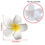 50Pcs 2.4Inch Artificial White Foam Plumeria Rubra Hawaii Frangipani Beach Flower Petals For Hair Hat Wreath Diy Home Wedding Party Decoration