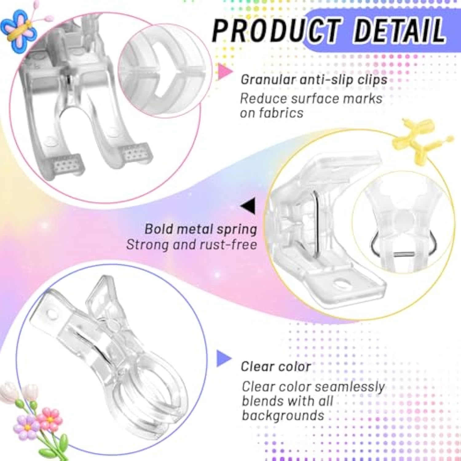 20 Pack Large Balloon Arch Clips, 3.5" Plastic Transparent Backdrop Spring Clamps, Heavy Duty Clip For Balloon Arch Kit Birthday Holidays Decoration Crafts Woodworking Photography Studios