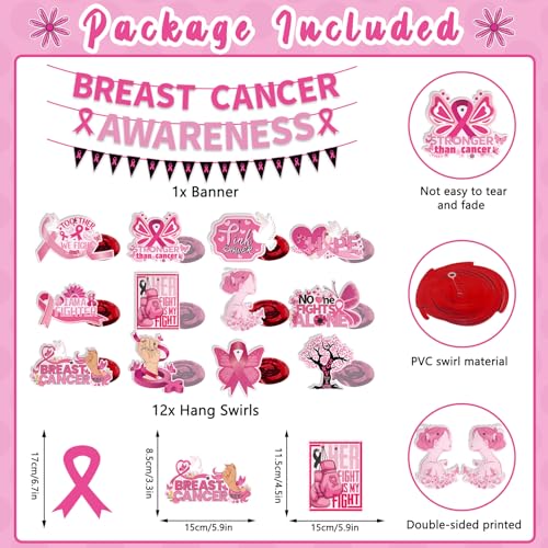 Breast Cancer Awareness Decorations Banner Set