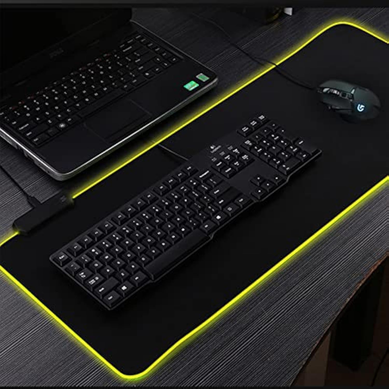 Large Rgb Gaming Mouse Pad For Desk Pad,Led Mouse Mat 7 Lighting Color And 3 Dynamic Modes,Waterproof Laptop Mouse Mat