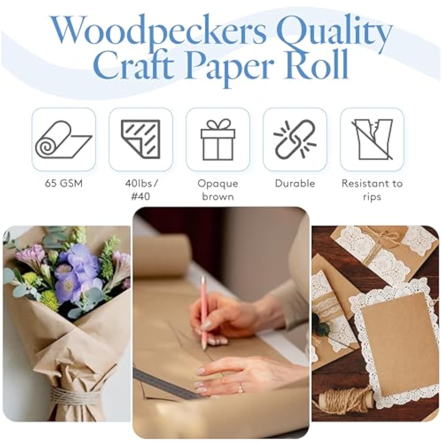 Brown Kraft Paper Roll 30 Inch Wide, 2400 Inch Long, 1 Roll, Jumbo Roll For Eco Friendly Christmas Gift Wrapping Paper And Packing Paper, By