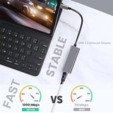 DTech 3 Port USB to Ethernet Adapter USB 3.0 Hub 10/100/1000 mbps Gigabit Wire