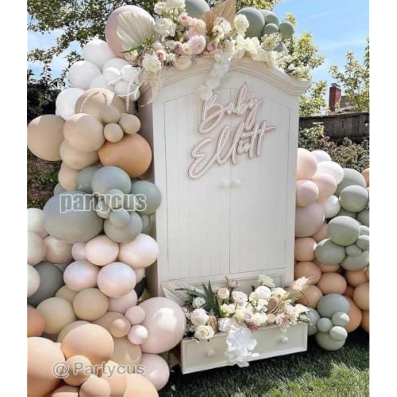Dusty Green Nude Balloon Garland Double Stuffed Blush Brown Cream Sand White Neutral Matte Balloon Arch Kit For Baby Shower Wedding Birthday Gender Reveal Party Decoration