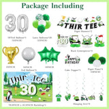 Golf 30Th Birthday Decorations - 30Th Birthday Backdrop, Thir-Tee Banner, Honeycomb, Hanging Swirls, Paper Pom Poms And Balloons For Him Or Her 30 Birthday Party Supplies