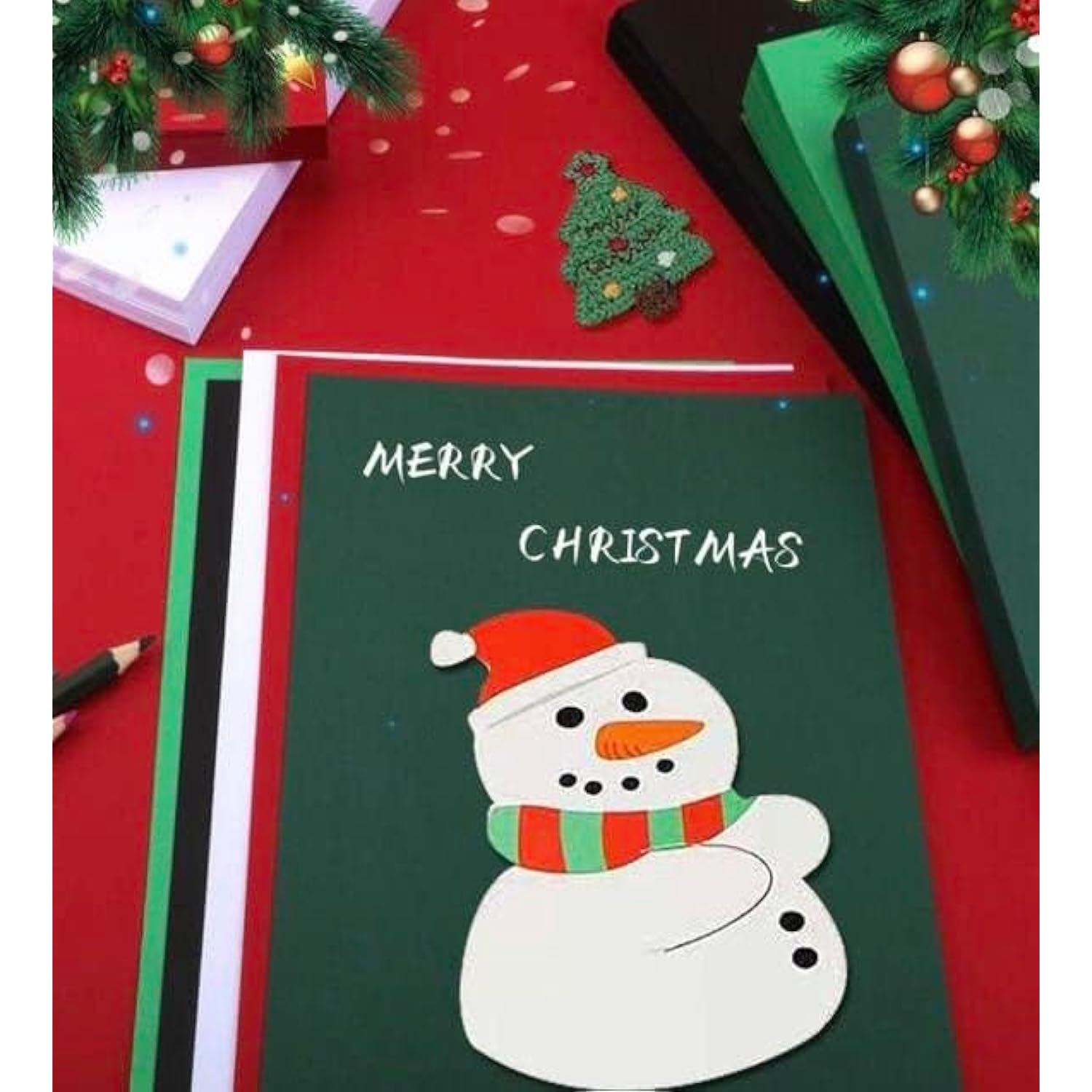15Sheets Christmas Cardstock Paper 12" X 12", 230Gsm/80Lb Thick Card Stock?Printer Paper, Party Decors?Paper Craft, School Suppliesred (Red Green White)