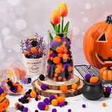 1200 Pcs Pom Poms Balls for Halloween, Thanksgiving & Christmas Crafts and Home Decor