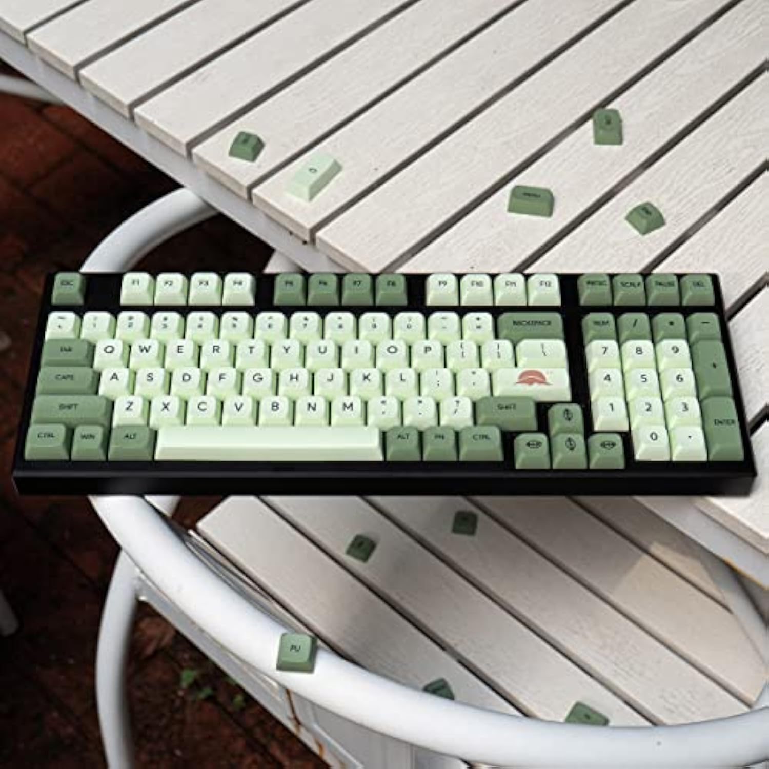 Matcha Green Pbt Keycaps Set 126 Keys Xda Profile Cute Keycaps Custom Dye-Subl